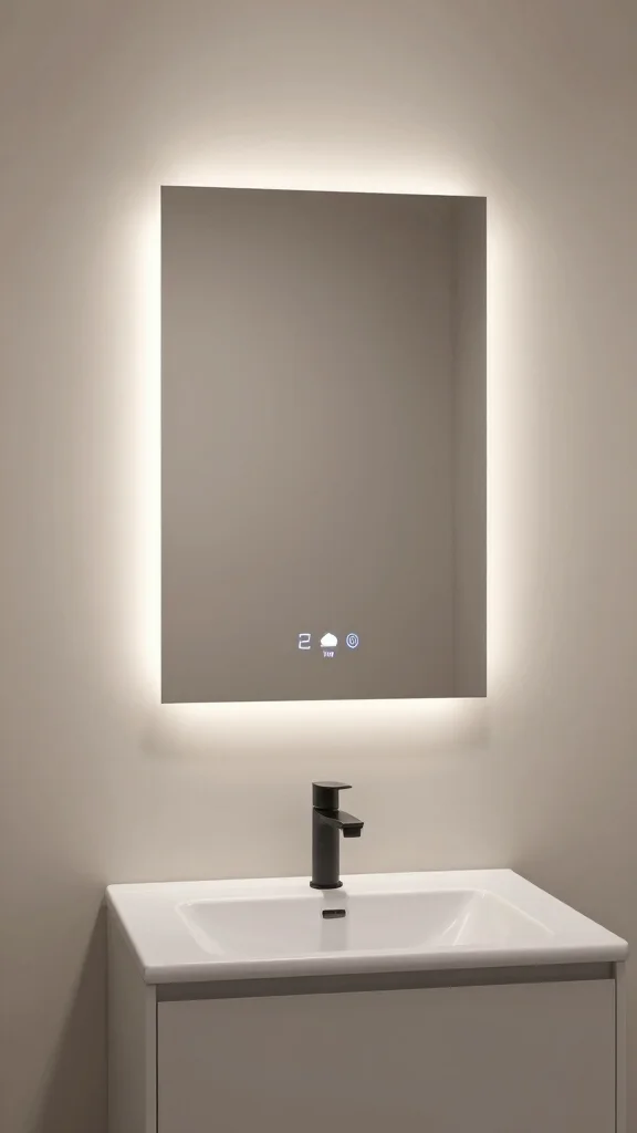 12 Restroom Mirror Ideas That Add Style and the Illusion of Space - 10. Smart Mirrors for Futuristic Functionality 1