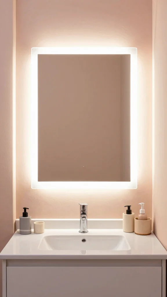 12 Restroom Mirror Ideas That Add Style and the Illusion of Space - 7. Lighted Mirrors for Functionality 1