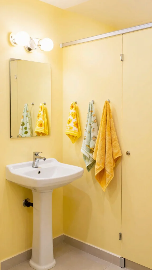 12 Restroom Paint Colors That Work for Every Size and Style - 12. Creamy Yellow for Cheerful Warmth 1