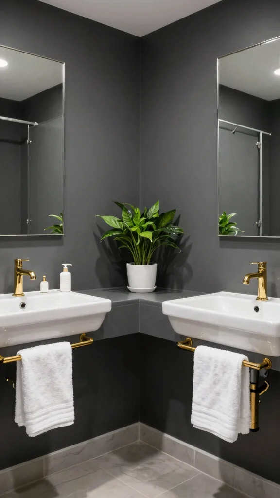 12 Restroom Paint Colors That Work for Every Size and Style - 2. Elegant Charcoal Gray for Modern Depth 1