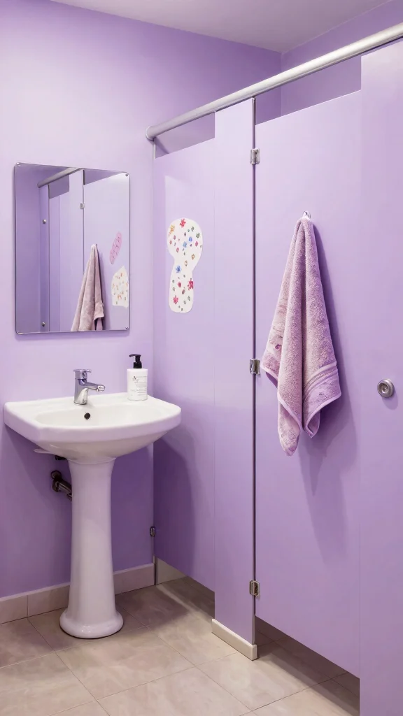 12 Restroom Paint Colors That Work for Every Size and Style - 8. Soft Lilac for a Touch of Whimsy 1