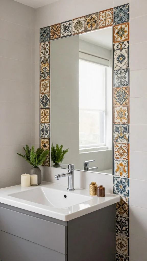 12 Restroom Tile Design Ideas From Bold Patterns to Clean Neutrals - 11. Creative Border Tiles 1