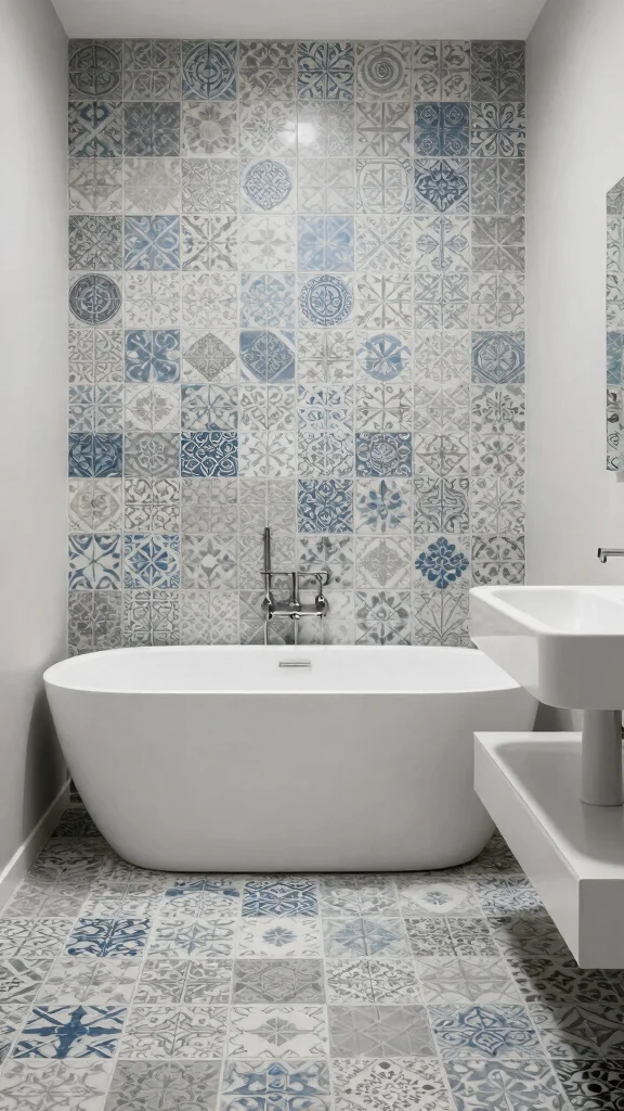 12 Restroom Tile Design Ideas From Bold Patterns to Clean Neutrals - 12. Eco-Friendly Cement Tiles 1
