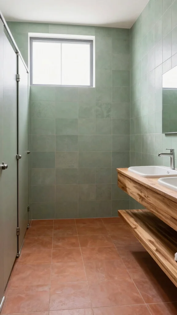 12 Restroom Tile Design Ideas From Bold Patterns to Clean Neutrals - 9. Eco-Chic Colors 1