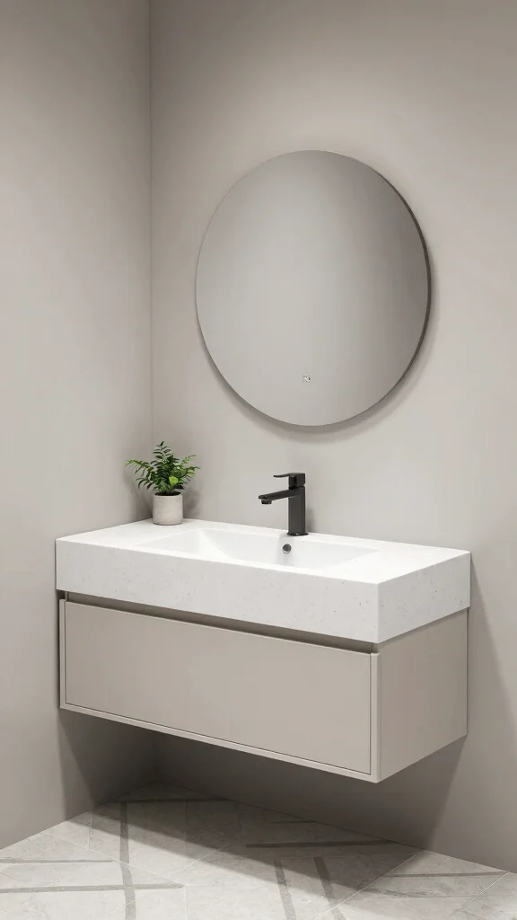 12 Restroom Vanity Design Ideas for Modern and Classic Styles - 2. Sleek Minimalist Modern Vanities 1