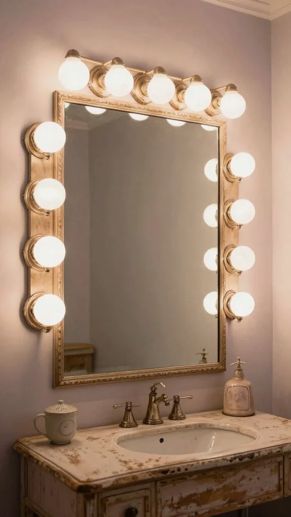 12 Restroom Vanity Light Ideas That Flatter Without the Glare - 12. Vintage Mirror Lights 1