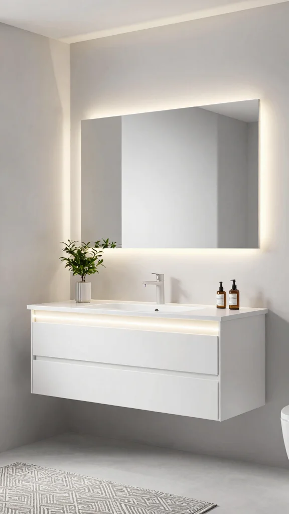 12 Restroom Vanity Light Ideas That Flatter Without the Glare - 2. Sleek and Minimalist LED Strips 1