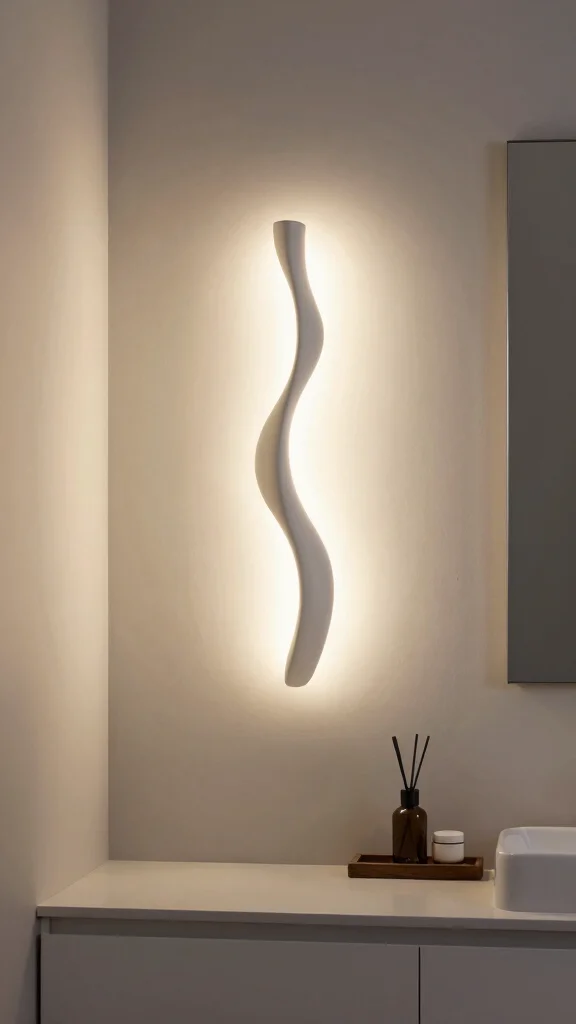 12 Restroom Vanity Light Ideas That Flatter Without the Glare - 9. Artistic Sculpture Lights 1