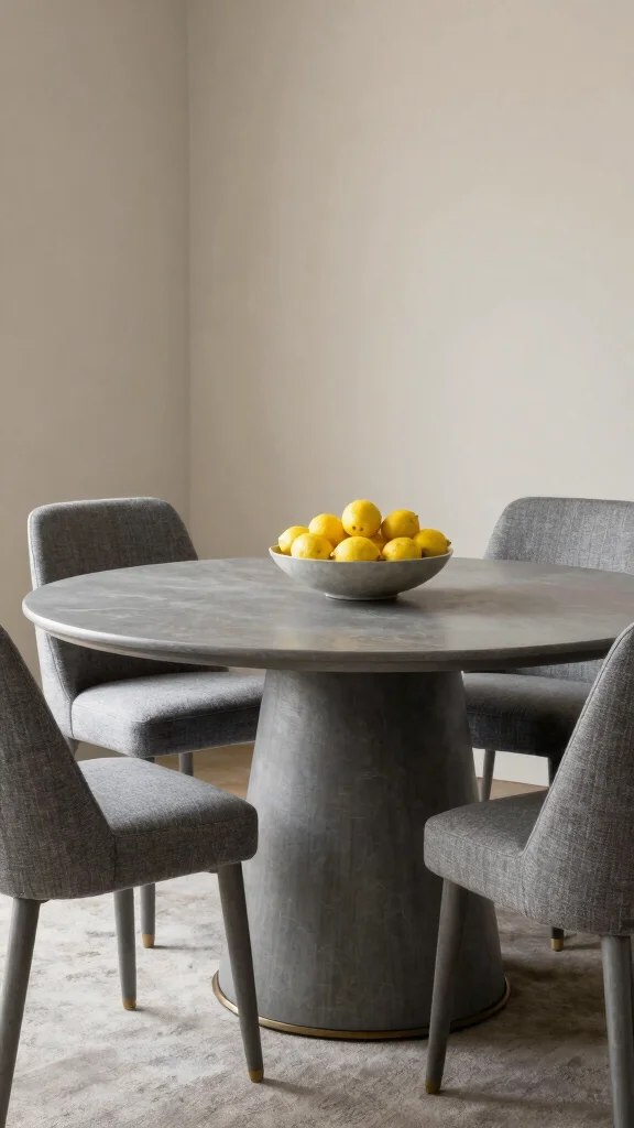 12 Round Dining Room Table Ideas for 8 That Feel Elegant - 11. Sophisticated Grey Palette 1