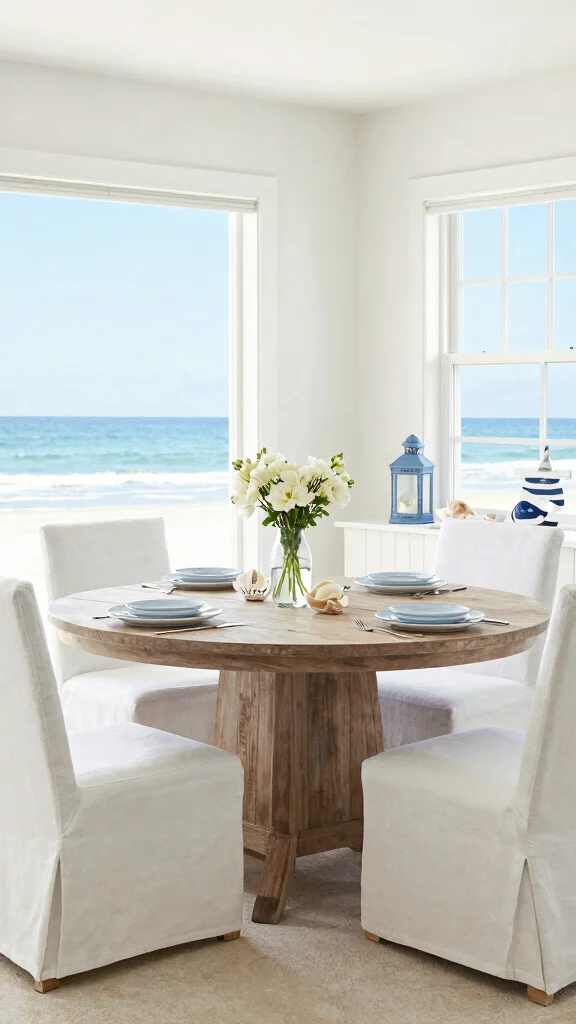 12 Round Dining Room Table Ideas for 8 That Feel Elegant - 5. Coastal Elegance 1