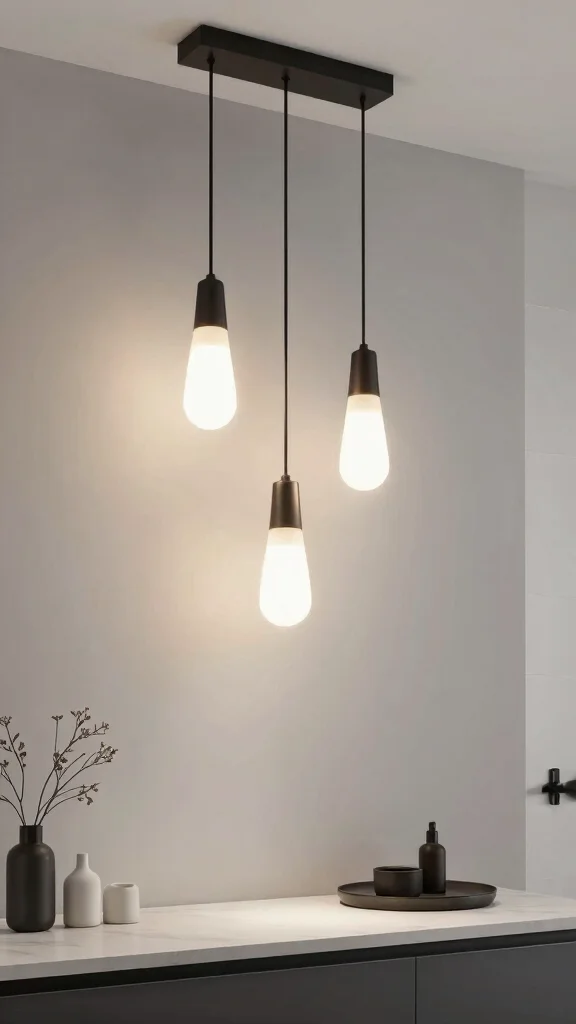 13 Bathroom Light Fixture Ideas for Bright, Flattering Style - 11. Pendant Lights for a Contemporary Look 1