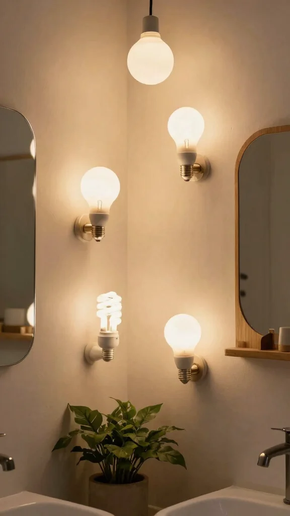 13 Bathroom Light Fixture Ideas for Bright, Flattering Style - 13. Eco-Friendly Energy-Efficient Bulbs for Sustainable Lighting 1