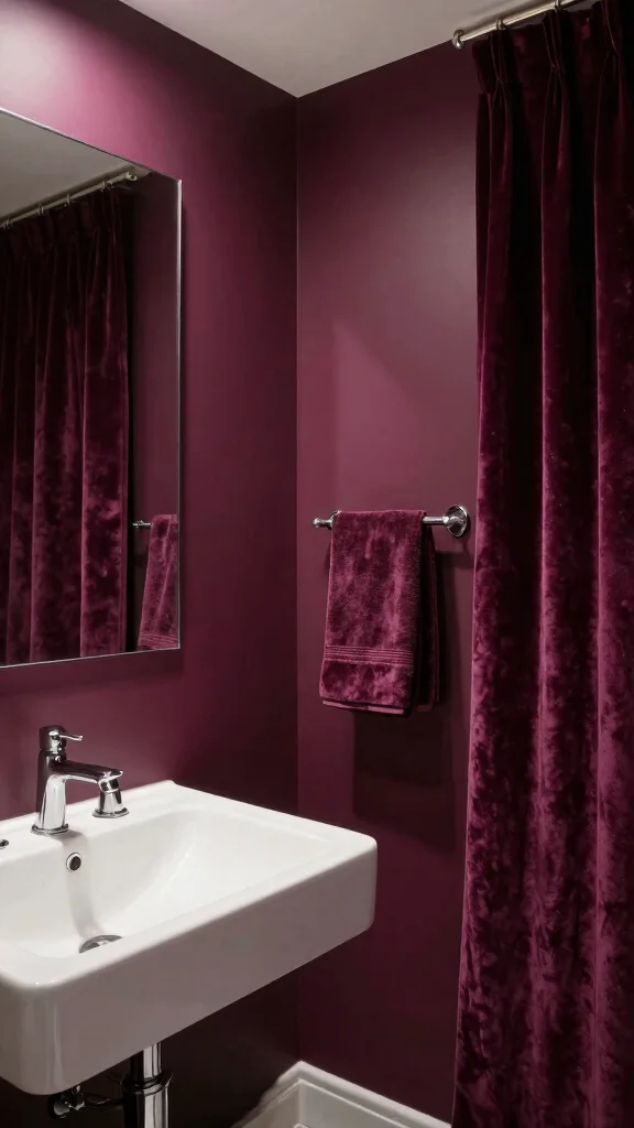 13 Bathroom Paint Colors That Make Any Size Room Feel Better - 12. Rich Plum for a Luxurious Touch 1