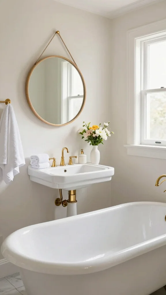 13 Bathroom Paint Colors That Make Any Size Room Feel Better - 2. Creamy Whites for Timeless Elegance 1