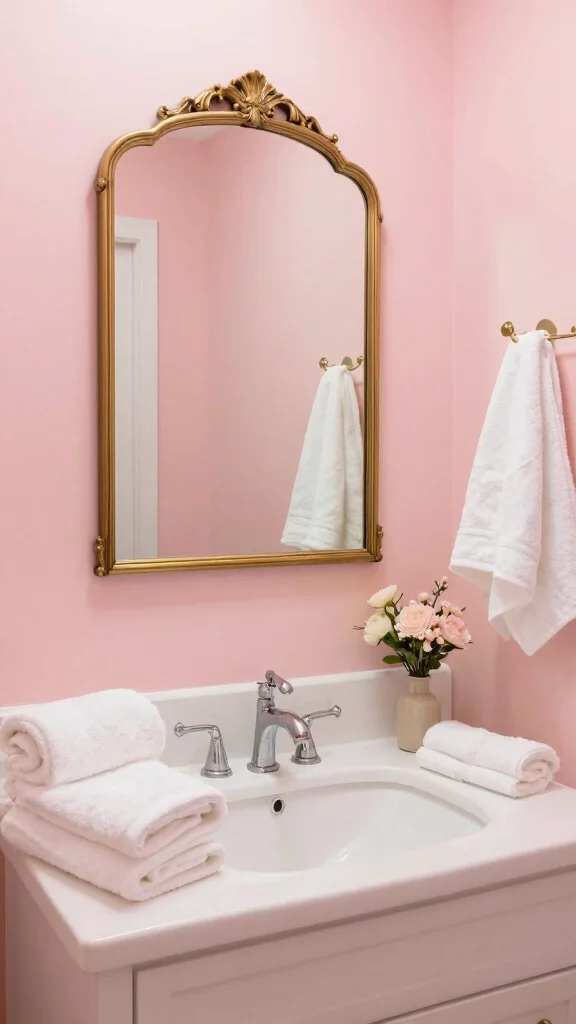 13 Bathroom Paint Colors That Make Any Size Room Feel Better - 6. Soft Pinks for a Romantic Touch 1