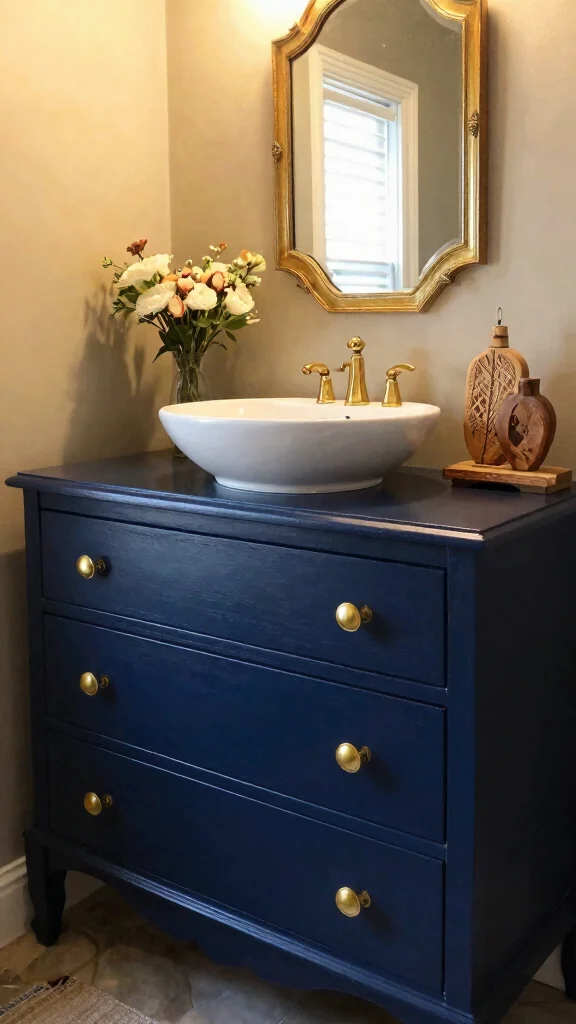 13 Bathroom Remodel Ideas on a Budget That Look High-End - 1. Upcycled Vanity Makeover 1