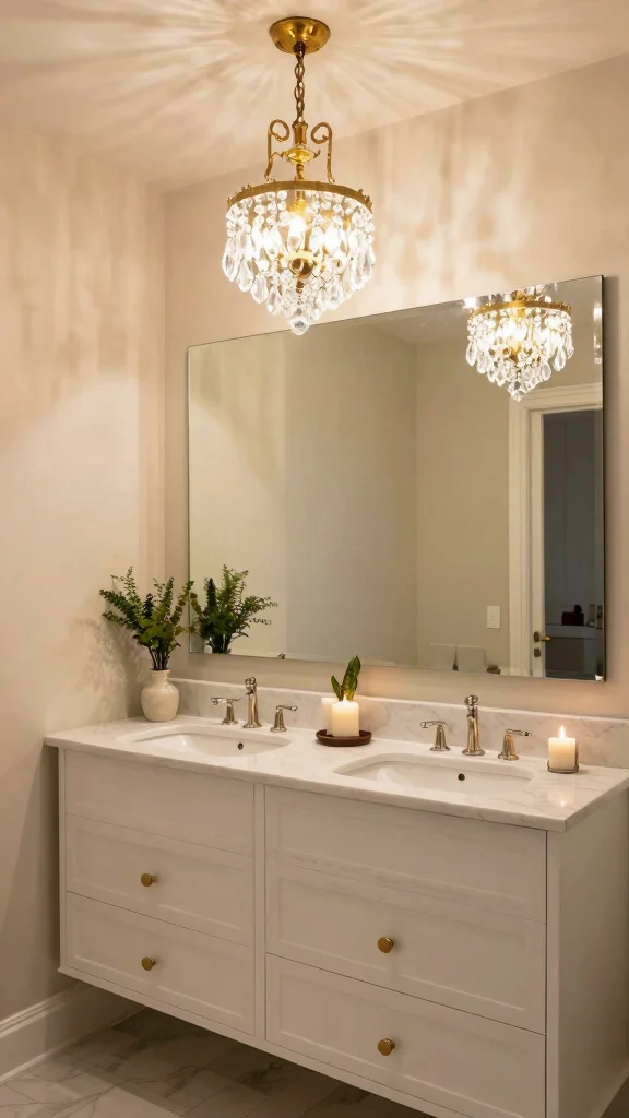 13 Bathroom Remodel Ideas on a Budget That Look High-End - 3. Luxurious Lighting Fixtures 1