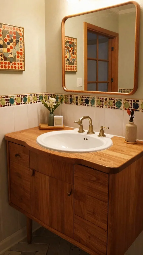 13 Bathroom Vanity Design Ideas for Modern, Classic, and Minimal Styles - 12. Retro Revival: Mid-Century Vanities 1