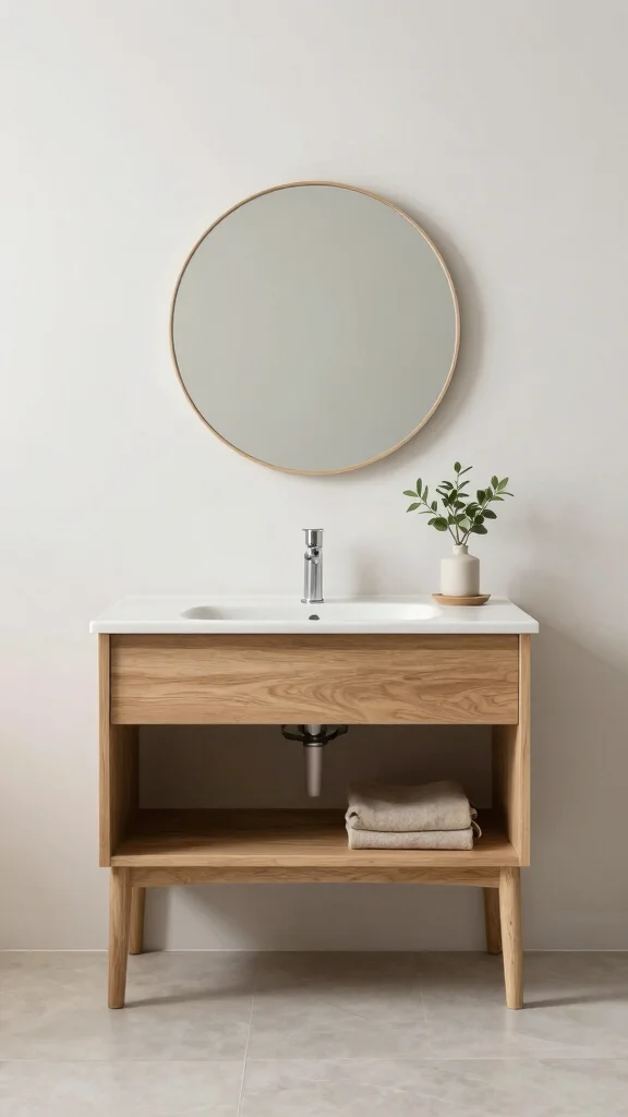 13 Bathroom Vanity Design Ideas for Modern, Classic, and Minimal Styles - 3. Minimalist Charm: Simple Lines and Natural Materials 1