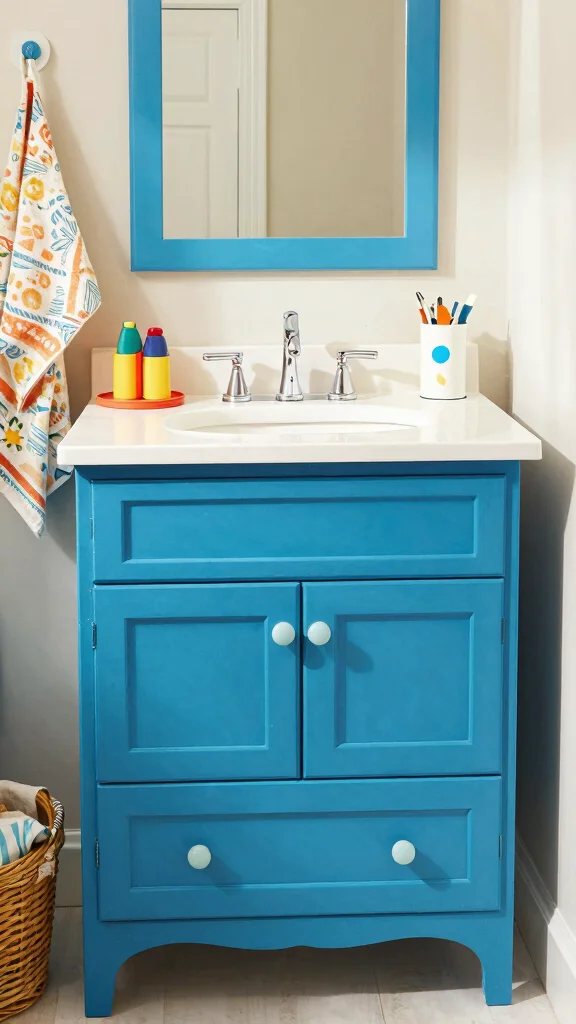 13 Bathroom Vanity Design Ideas for Modern, Classic, and Minimal Styles - 6. Bold and Bright: Colorful Vanities 1