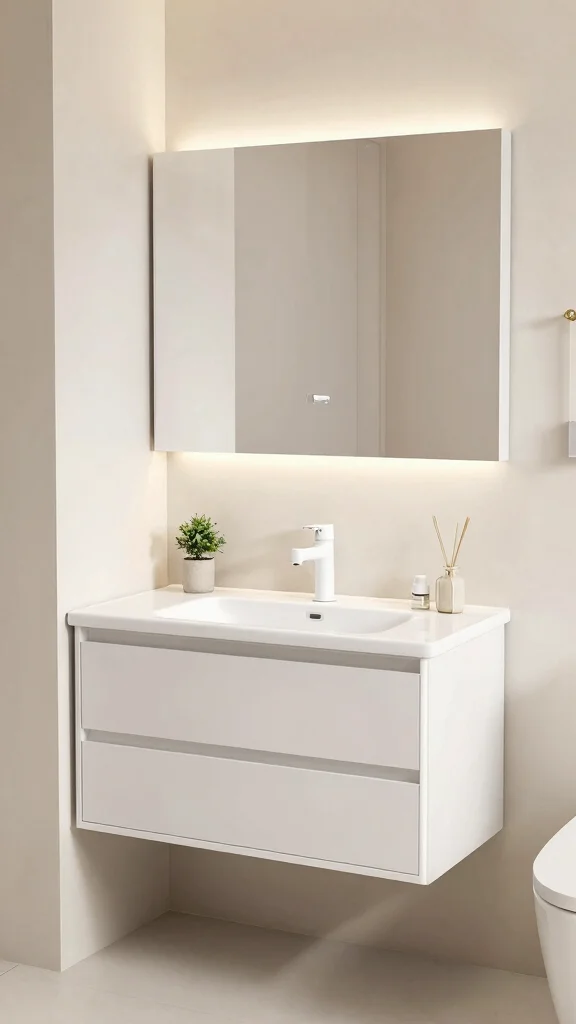 13 Bathroom Vanity Design Ideas for Modern, Classic, and Minimal Styles - 9. Compact Wonders: Space-Saving Vanities 1