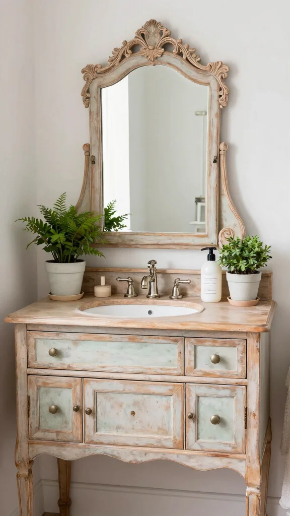13 Bathroom Vanity Ideas for Storage, Style, and the Right Fit - 2. Vintage-Inspired Vanity for Charm 1