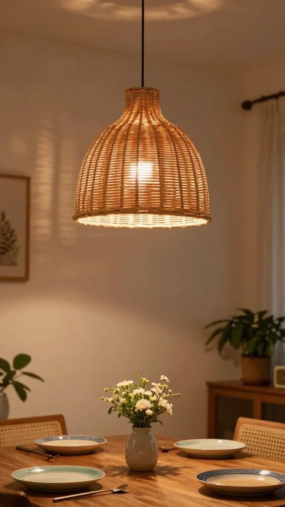 13 Dining Room Pendant Light Fixtures for a Warm, Layered Look - 1. Woven Rattan Pendants 1