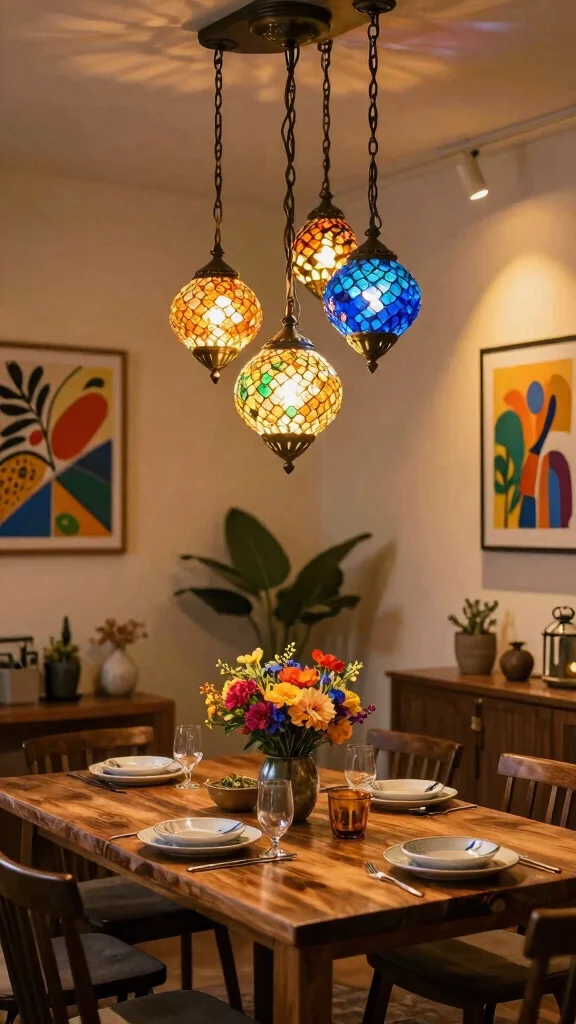 13 Dining Room Pendant Light Fixtures for a Warm, Layered Look - 3. Colorful Glass Pendant Lights 1