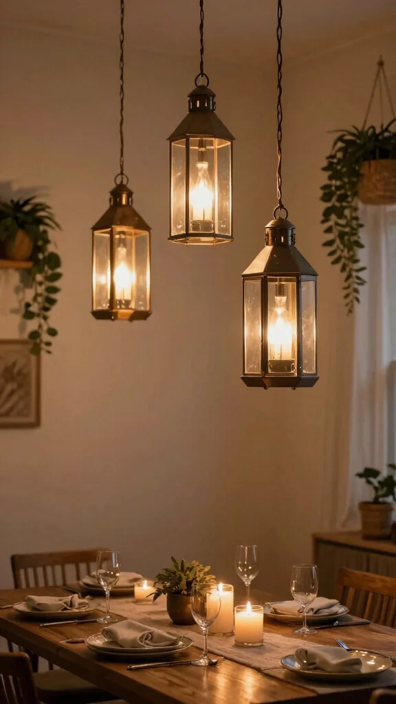 13 Dining Room Pendant Light Fixtures for a Warm, Layered Look - 9. Lantern-Inspired Designs 1