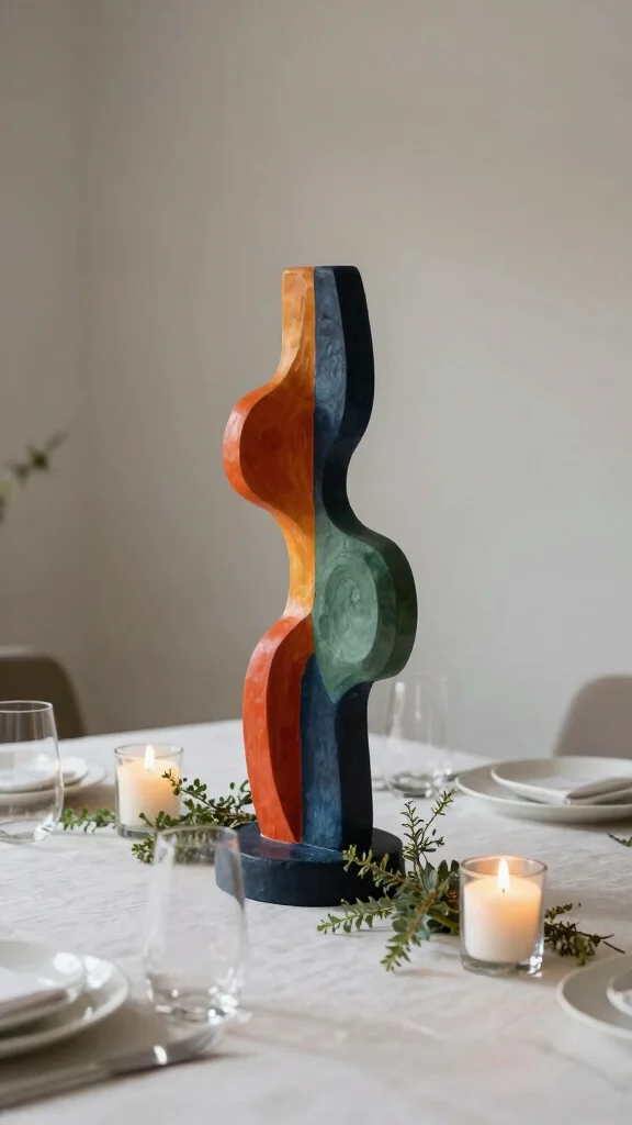 13 Dining Room Table Centerpiece Ideas for Every Season and Style - 11. Artistic Sculptural Centerpiece 1