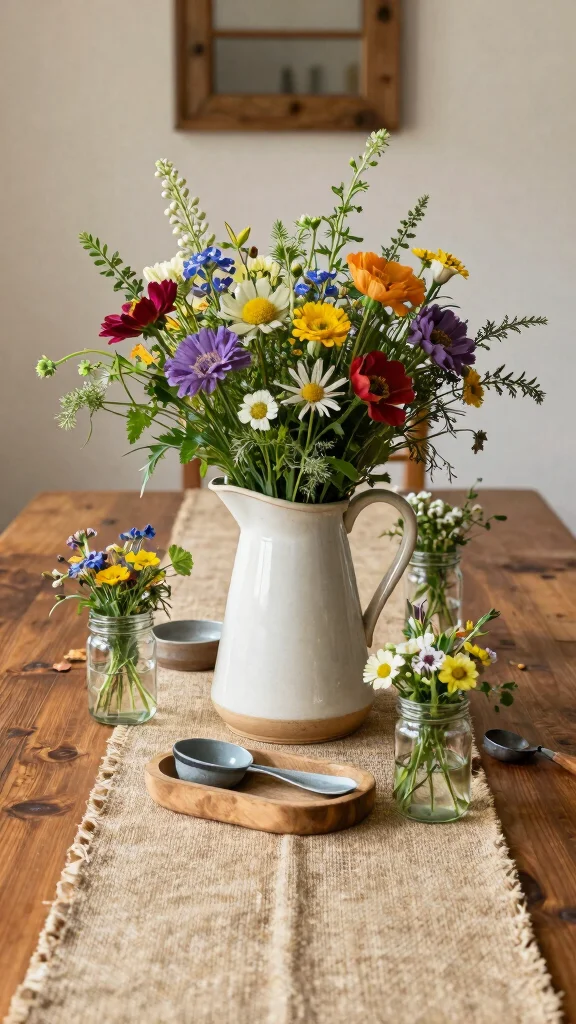 13 Dining Room Table Centerpiece Ideas for Every Season and Style - 8. Rustic Farmhouse Charm 1