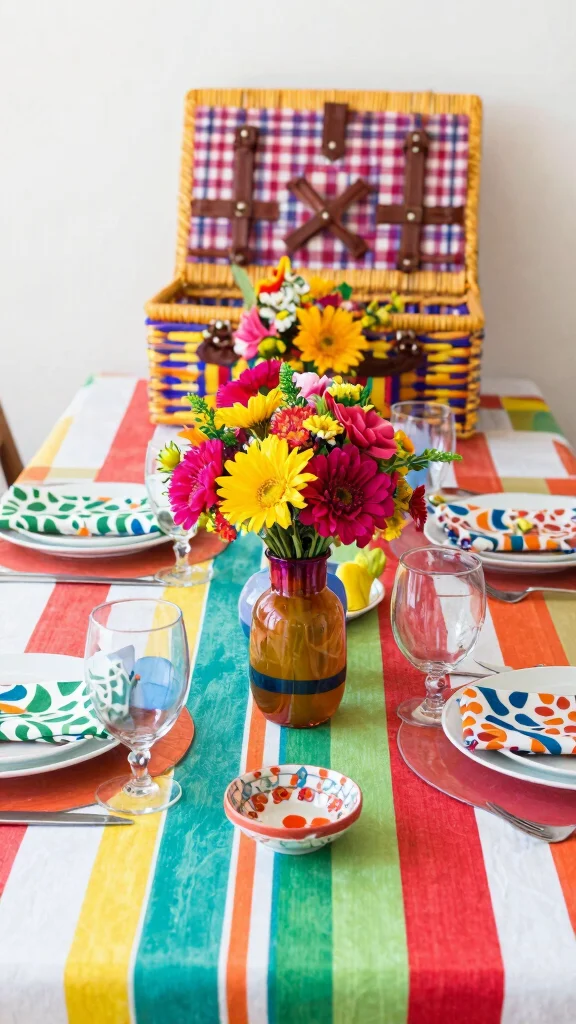 13 Dining Room Table Centerpiece Ideas for Every Season and Style - 9. Bold and Bright Colors for Eclectic Style 1