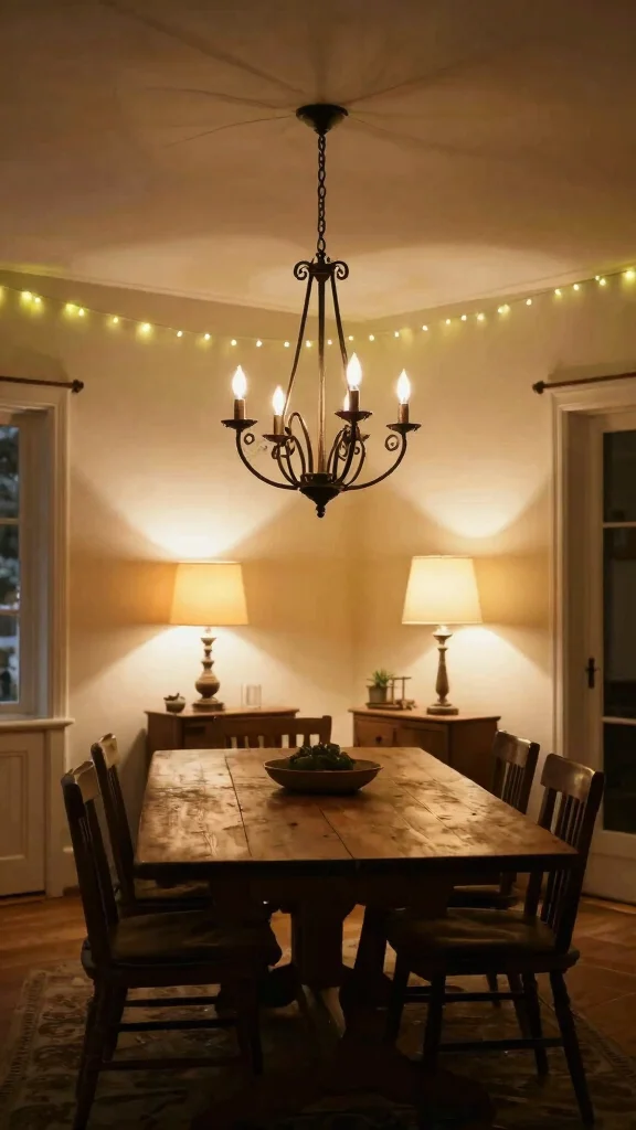 13 Farmhouse Dining Room Ideas for a Warm and Casual Space - 4. Country Chic Lighting: Brighten Up with Style 1