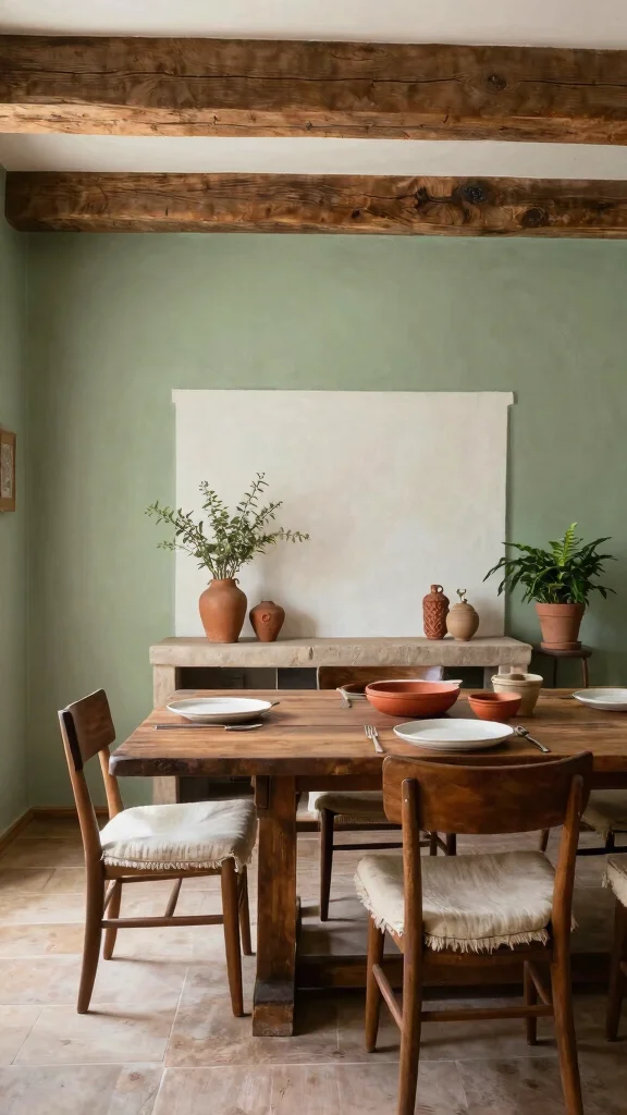 13 Farmhouse Dining Room Ideas for a Warm and Casual Space - 5. Earthy Color Palettes: Ground Your Space 1