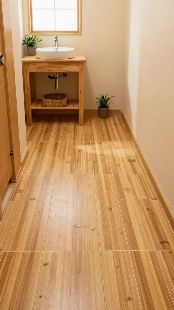 13 Restroom Floor Tile Ideas for Every Style and Budget - 6. Bamboo Tiles for a Unique Touch 1