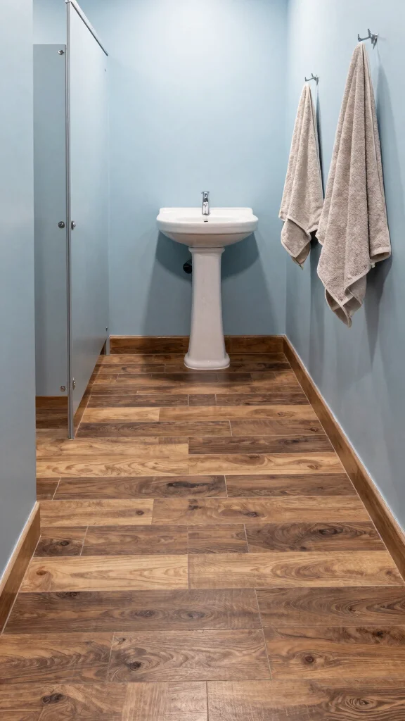 13 Restroom Floor Tile Ideas for Every Style and Budget - 7. Vinyl Tiles for Budget-Friendly Options 1