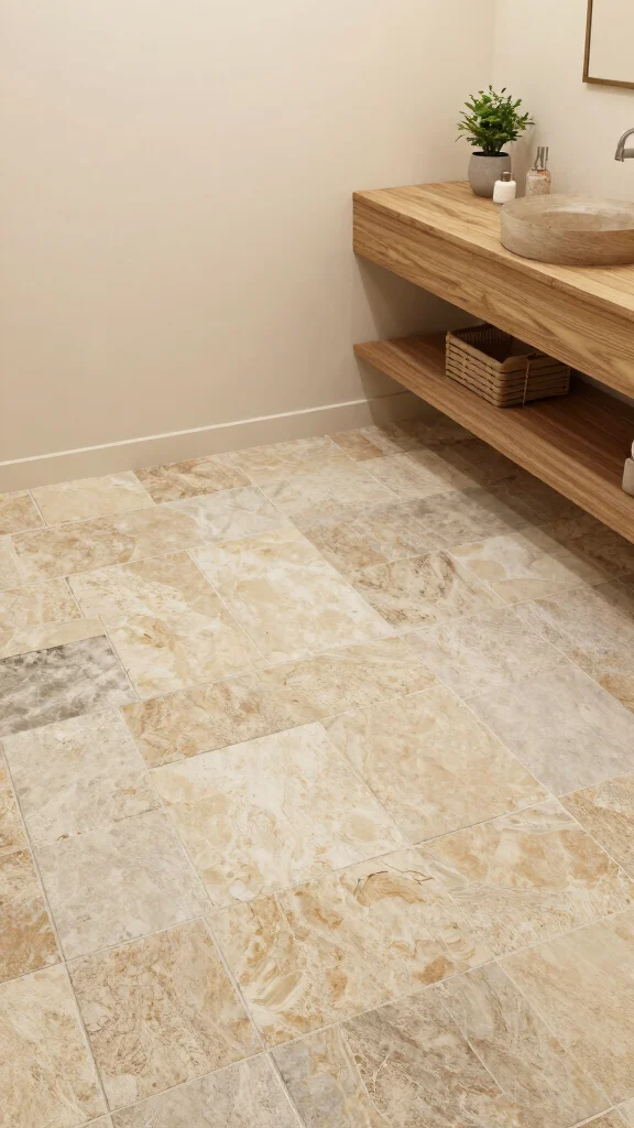 13 Restroom Floor Tile Ideas for Every Style and Budget - 8. Terraced Stone for a Natural Feel 1