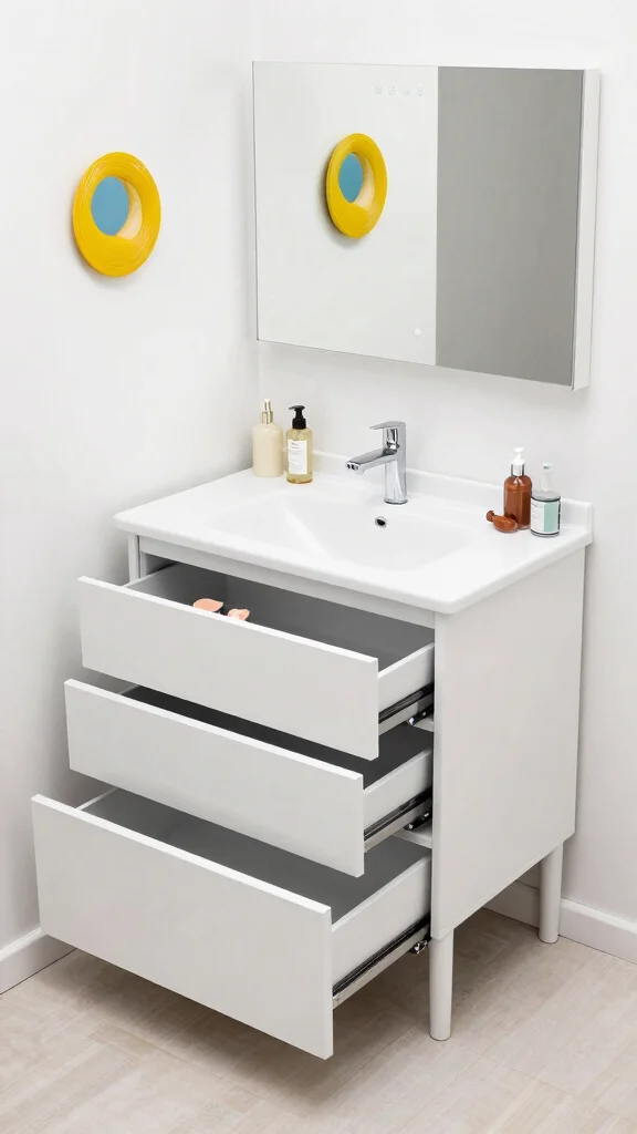 13 Restroom Vanity Ideas for Storage, Style, and the Right Fit - 10. Smart Storage Solutions to Maximize Efficiency 1