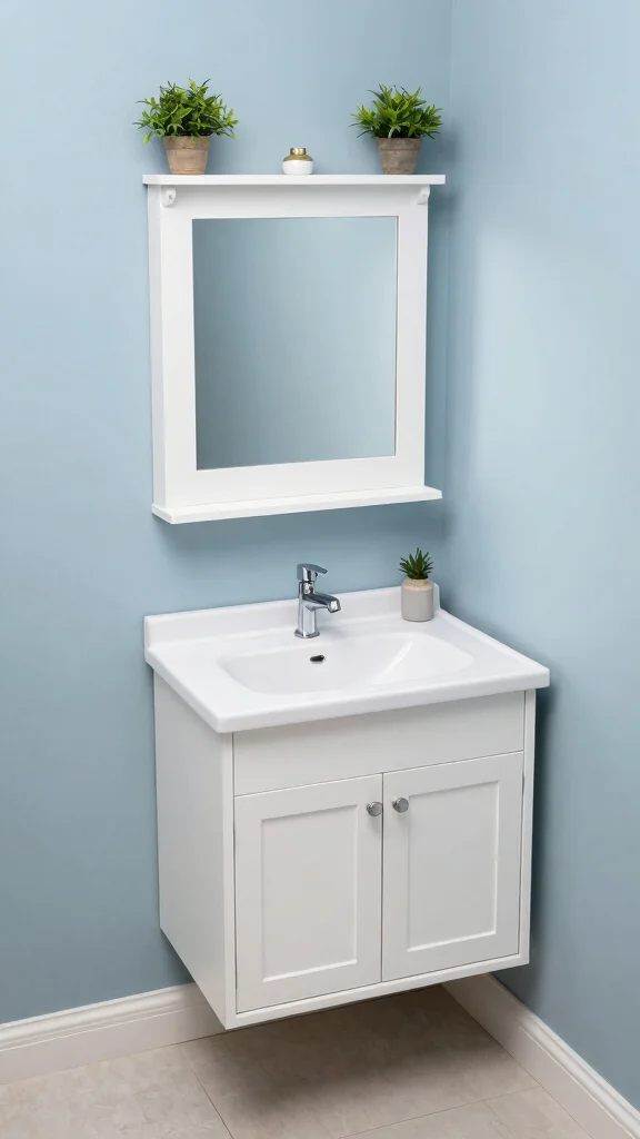 13 Restroom Vanity Ideas for Storage, Style, and the Right Fit - 4. Compact Corner Vanities for Small Spaces 1