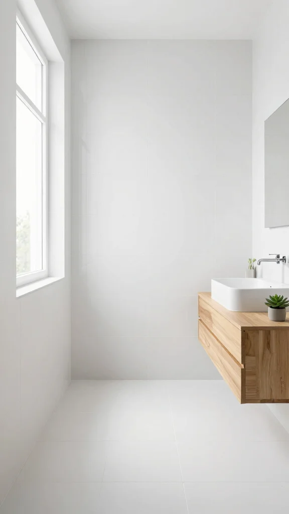14 Bathroom Tile Design Ideas: From Bold Patterns to Classic Neutrals - 9. Minimalist White Tiles 1