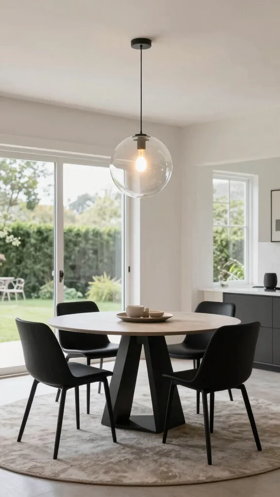 14 Dining Room Chandelier Ideas for Every Ceiling Height and Style - 1. Minimalist Pendant for Low Ceilings 1