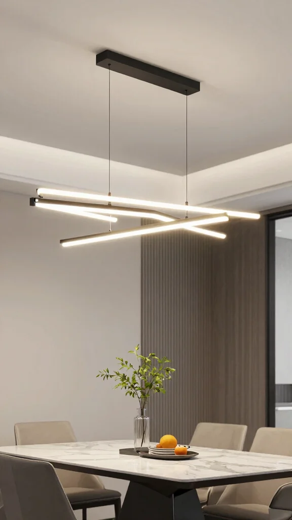 14 Dining Room Chandelier Ideas for Every Ceiling Height and Style - 13. Smart LED Chandelier for Tech-Savvy Dining 1