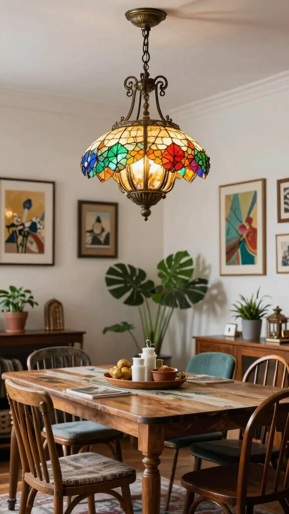 14 Dining Room Chandelier Ideas for Every Ceiling Height and Style - 4. Eclectic Vintage Chandelier for Character 1