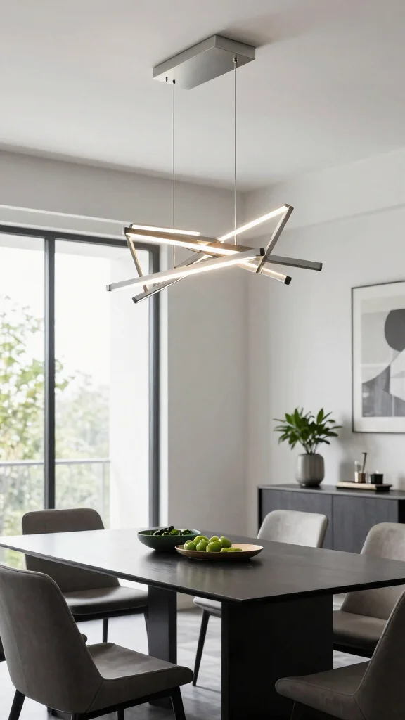 14 Dining Room Chandelier Ideas for Every Ceiling Height and Style - 5. Modern Geometric Chandelier for a Sleek Look 1