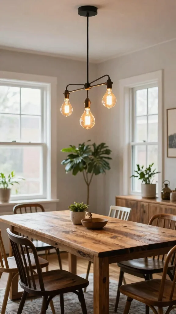 14 Dining Room Chandelier Ideas for Every Ceiling Height and Style - 7. Industrial Edison Bulb Chandelier for a Trendy Vibe 1