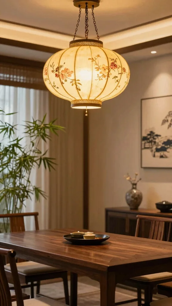 14 Dining Room Chandelier Ideas for Every Ceiling Height and Style - 9. Asian-Inspired Lantern Chandelier for Cultural Charm 1