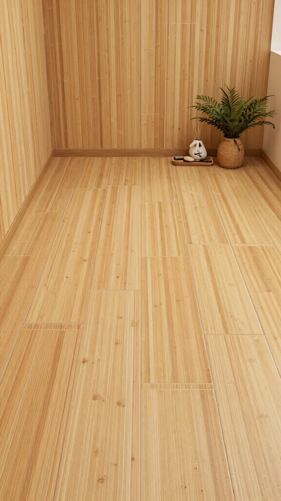 14 Eco-Friendly Restroom Tile Ideas for Walls, Floors, and Accent Niches - 4. Bamboo Composite Tiles 1