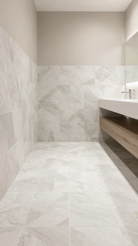 14 Eco-Friendly Restroom Tile Ideas for Walls, Floors, and Accent Niches - 5. Porcelain Tiles with Eco-Friendly Glaze 1