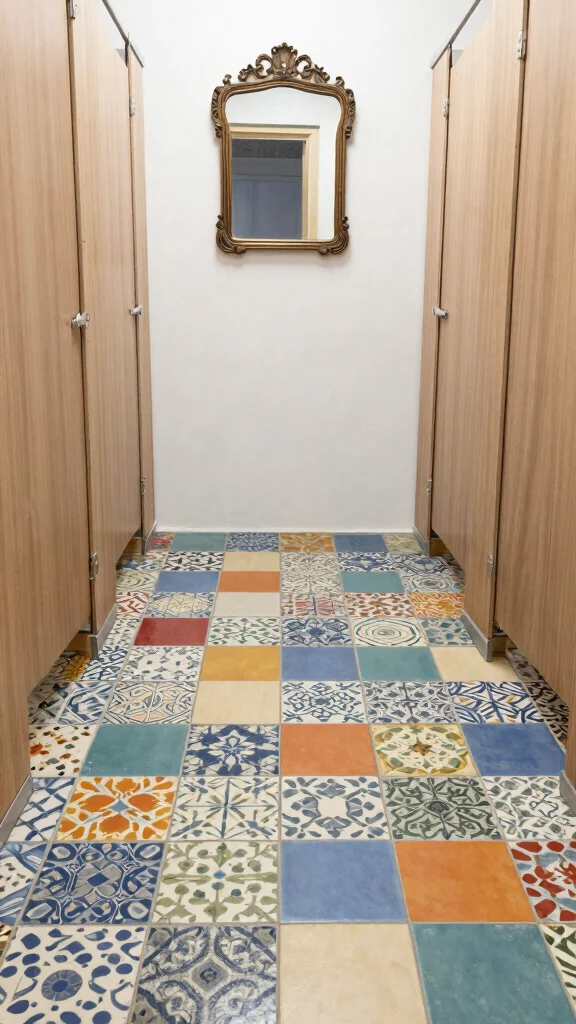 14 Eco-Friendly Restroom Tile Ideas for Walls, Floors, and Accent Niches - 6. Cement Tiles 1