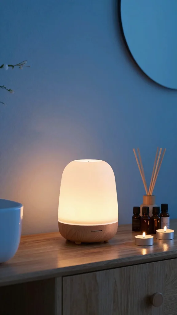 14 Restroom Lighting Ideas for a Warm and Flattering Glow - 5. Aromatherapy Diffusers with Integrated Lights 1